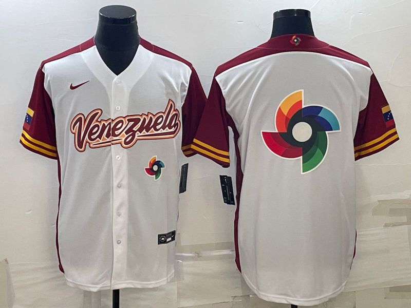 Men 2023 World Cub Venezuela Blank White Nike MLB Jersey2->more jerseys->MLB Jersey
